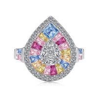 [Amore Jewels]Elegant Colorful Water Drop Shape Banquet Ring