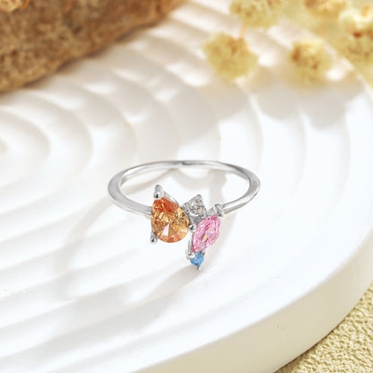 [Amore Jewels]Radiant Colorful Multi Cut Daily Ring