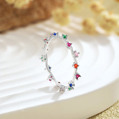 [Amore Jewels]Radiant Colorful Round Cut Daily Ring