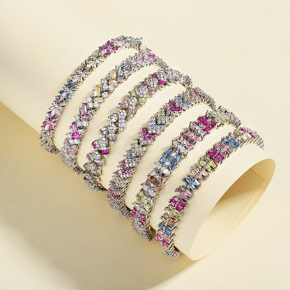 [Amore Jewels]Radiant Colorful Emerald Cut Party Bracelet
