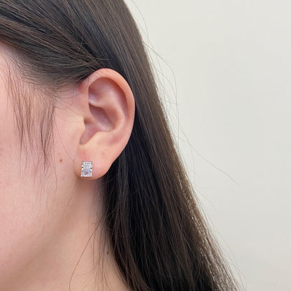 [Amore Jewels]Radiant Luxurious Princess Cut Daily Earrings
