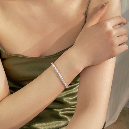 [Amore Jewels]Luxurious Ornate Round Cut Tennis Bracelet