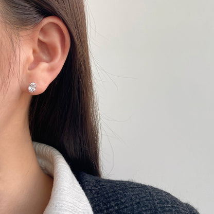 [Amore Jewels]Oval Classic Dignified Elegant Earrings