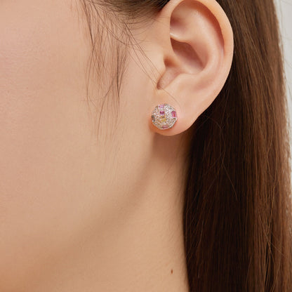 [Amore Jewels]Ornate Colorful Octagon Shape Daily Earrings