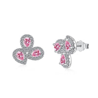 [Amore Jewels]Ornate Flower Shape Pear Cut Lover Earrings