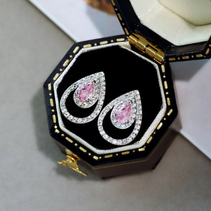 [Amore Jewels]Sparkling Delicate Water Drop Shape Daily Earrings
