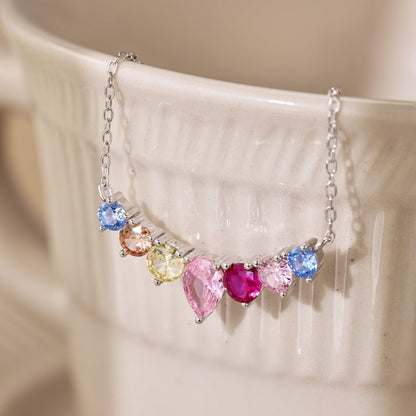 [Amore Jewels]Dainty Colorful Heart Necklace