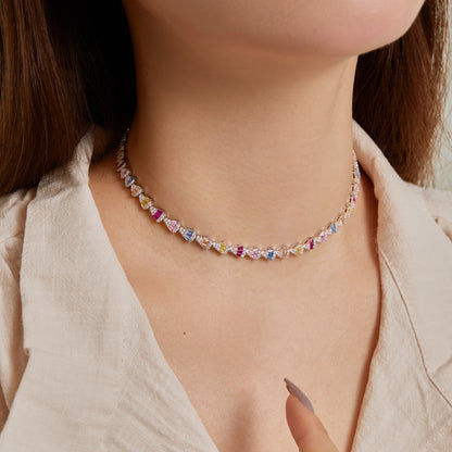 [Amore Jewels]Radiant Colorful Rainbow Necklace