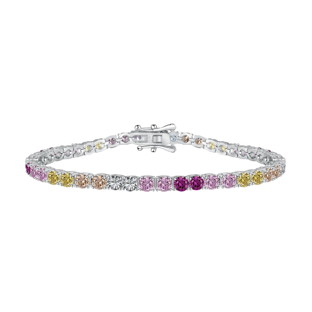 [Amore Jewels]Radiant Colorful Round Cut Tennis Bracelet