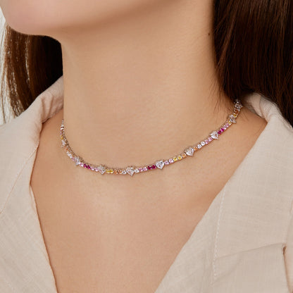 [Amore Jewels]Delicate Colorful Rainbow Tennis Chain