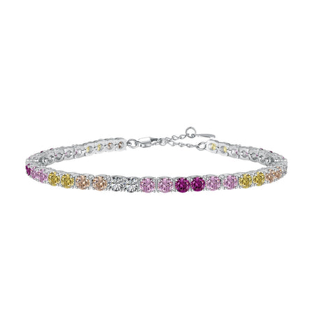 [Amore Jewels]Radiant Colorful Round Cut Tennis Bracelet