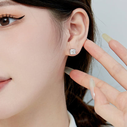 [Amore Jewels]1.0 Carat Radiant Princess Cut Wedding Earrings