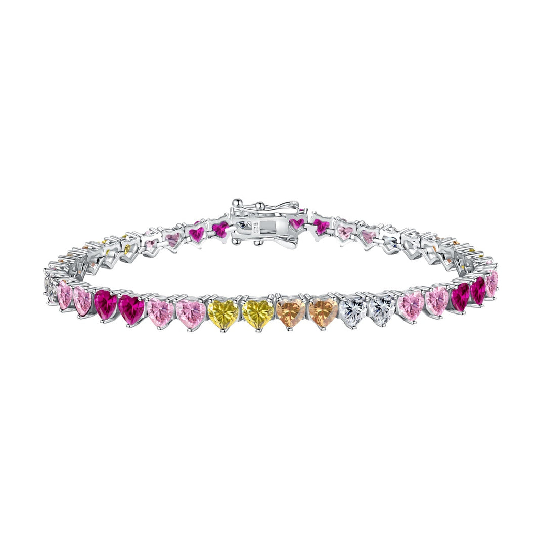 [Amore Jewels]Luxurious Colorful Romantic Heart Shape Lover Bracelet