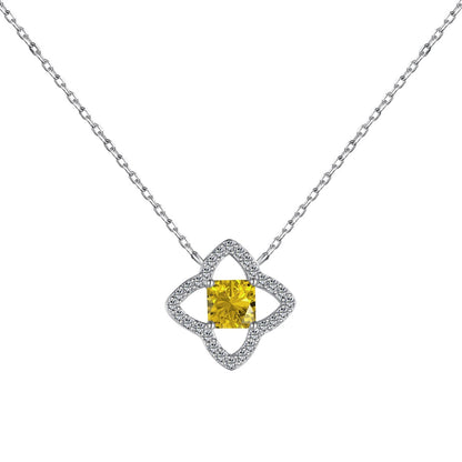 [Amore Jewels]Exquisite Flower Shape Princess Cut Necklace