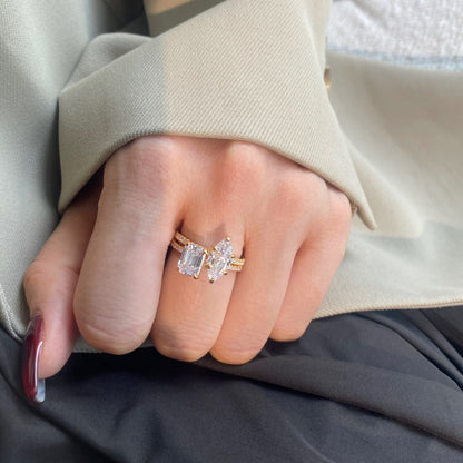 [Amore Jewels]2.0 Carat Scintillating Ornate Radiant Cut Party Ring
