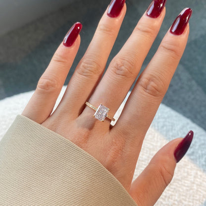 [Amore Jewels]2.0 Carat Dazzling Sparkling Radiant Cut Party Ring