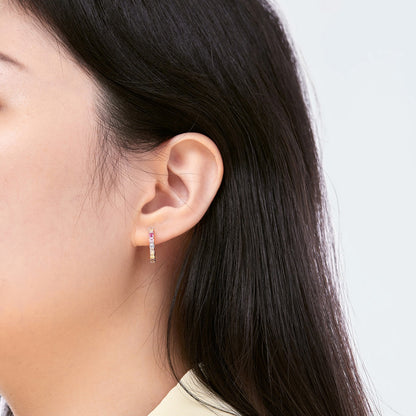 [Amore Jewels]Radiant Colorful Round Cut Earrings