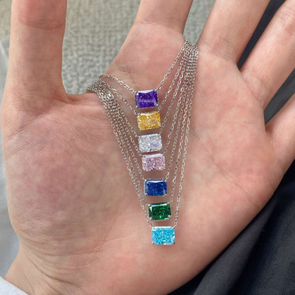 [Amore Jewels]Luxurious Square Shape Colorful Necalack