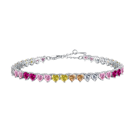 [Amore Jewels]Luxurious Colorful Romantic Heart Shape Lover Bracelet