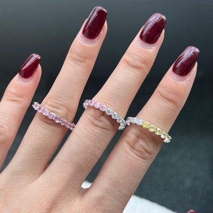[Amore Jewels]Sparkling Round Cut Tennis Ring