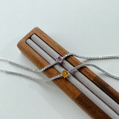 [Amore Jewels]0.75 Carat Exquisite Oval Cut Daily Bracelet