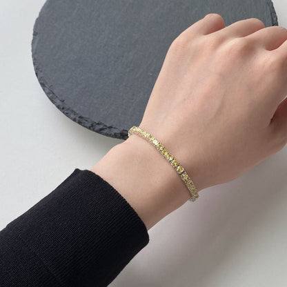 [Amore Jewels]Ornate Dazzling Round Cut Tennis Bracelet