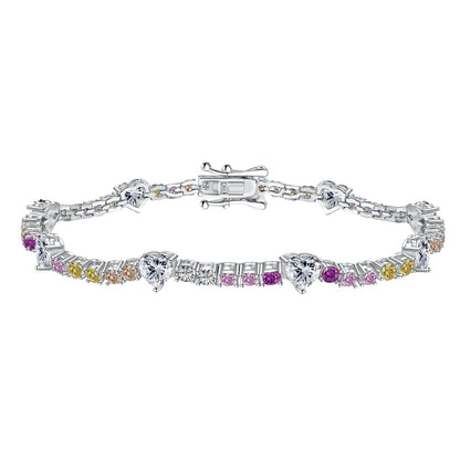 [Amore Jewels]Romantic Heart Shape Round Cut Lover Bracelet