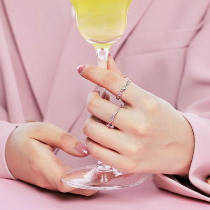 [Amore Jewels]Dainty Colorful Round Cut Party Ring