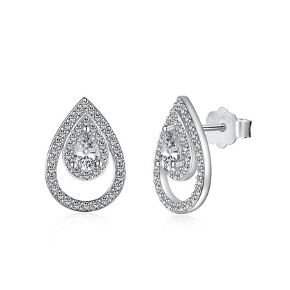[Amore Jewels]Sparkling Delicate Water Drop Shape Daily Earrings
