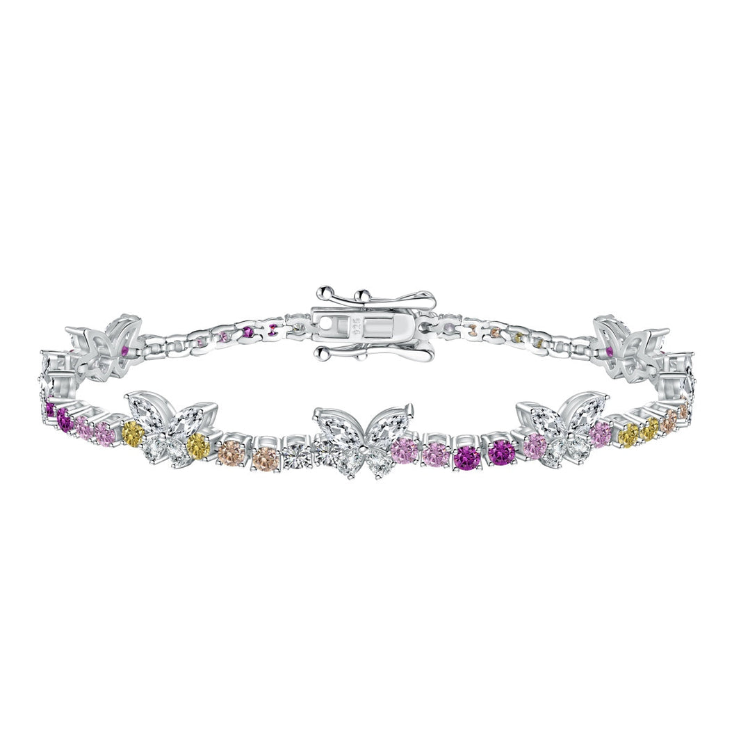 [Amore Jewels]Ornate Colorful Butterfly Shape Round Cut Daily Bracelet