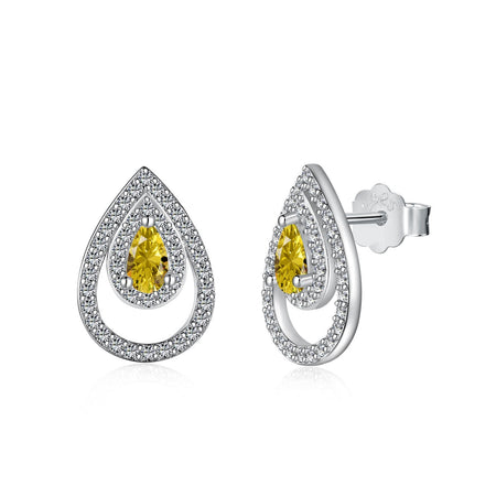[Amore Jewels]Sparkling Delicate Water Drop Shape Daily Earrings