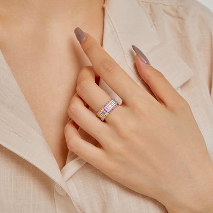 [Amore Jewels]Dazzling Colorful Radiant Cut Party Ring