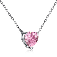 [Amore Jewels]Heart Shape Main Stone Pendant Collarbone Necklace
