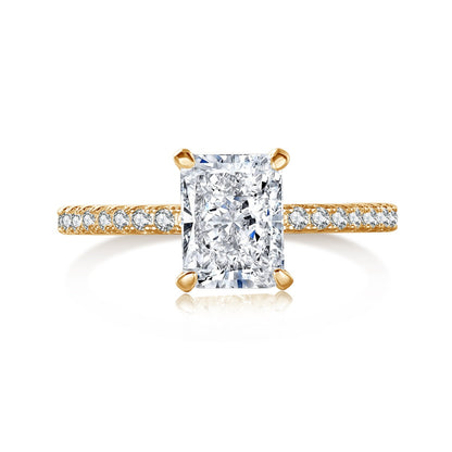 [Amore Jewels]2.0 Carat Dazzling Sparkling Radiant Cut Party Ring