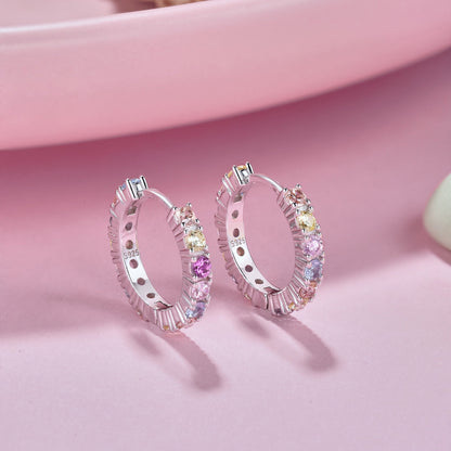 [Amore Jewels]Radiant Colorful Round Cut Earrings