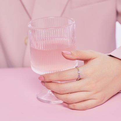 [Amore Jewels]Sparkling Colorful Round Cut Tennis Ring