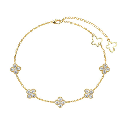 [Amore Jewels]Four-Leaf Clover Hollow Butterfly Bracelet