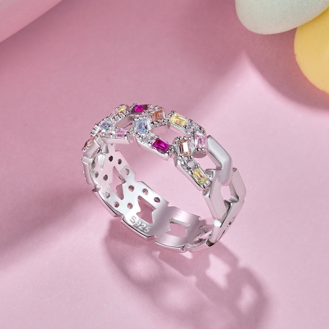 [Amore Jewels]Sparkling Vibrant Emerald Cut Daily Ring