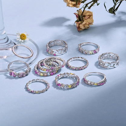[Amore Jewels]Charming Colorful Round Cut Daily Ring