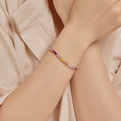 [Amore Jewels]Luxurious Colorful Romantic Heart Shape Lover Bracelet