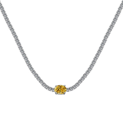 [Amore Jewels]1.0 Carat Shining Oval Cut Necklace