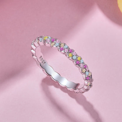 [Amore Jewels]Dainty Ebullient Round Cut Daily Ring