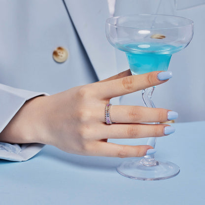 [Amore Jewels]Splashy Ornate Emerald Cut Cocktail Ring
