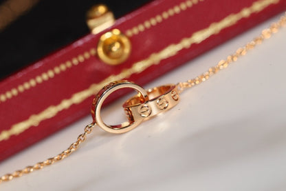 [Amore Jewels]LOVE NECKLACE PINK GOLD AND SILVER