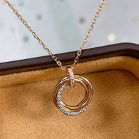 [Amore Jewels]TRINITY NECKLACE SILVER GOLD PINK GOLD DIAMONDS