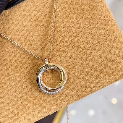 [Amore Jewels]TRINITY NECKLACE SILVER GOLD PINK GOLD DIAMONDS