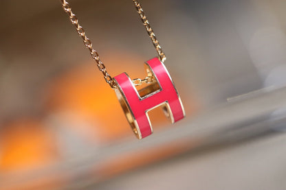 [Amore Jewels]POP H PEDANT PINK GOLD