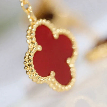 [Amore Jewels]CLOVER  2 MOTIF  TIGER EYE CARNELIAN EARRINGS