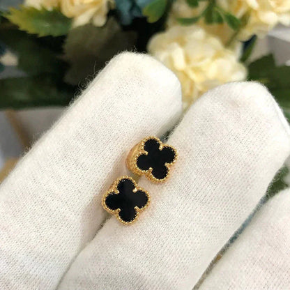 [Amore Jewels]CLOVER MINI 9.5MM BLACK MOP EARRINGS