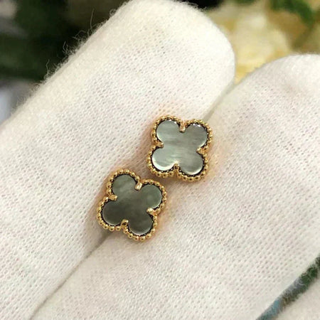 [Amore Jewels]CLOVER MINI 9.5MM GRAY MOP EARRINGS